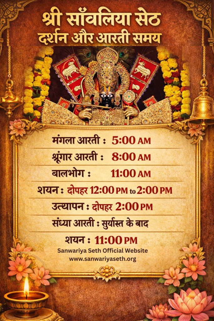 sanwaliya seth aarti darshan time